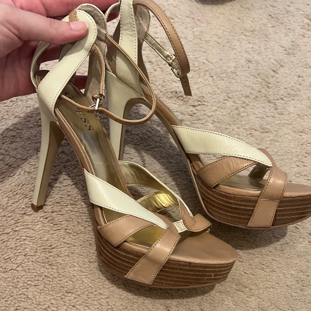 Two-Tone Nude Guess Heels